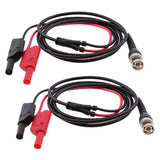 Maxbell 2pc BNC Q9 To Dual 4mm Stackable Shrouded Banana Plug Test Leads Probe Cable