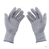 Maxbell 5 Pairs Cut Resistant Proof Gloves Level-5 Butcher Safety Work Gloves M