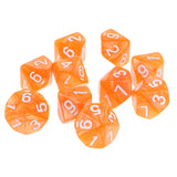 Maxbell 10pcs 10 Sided Dice D10 Polyhedral Dice for Dungeons and Dragons DND RPG MTG Orange