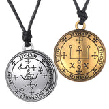 Maxbell 2 Pieces Sigil of Archangel Amulet Round Pendant Necklace for Women Men Gift