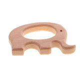 Maxbell 5 Pieces Wooden Elephant Whale Flower Star Cat Ear Shape Baby Teether Toy