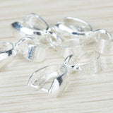 Maxbell Pack of 40PCS 12MM to 13MM Fashionable Silver Plated Pendant Pinch Style Bails For Jewelry Necklace Making DIY