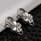 Maxbell 25mm Antique Silver Flower Lobster Clasp Finding For Jewelry Necklace Bracelet DIY Pack of 10PCS