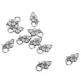 Maxbell 25mm Antique Silver Flower Lobster Clasp Finding For Jewelry Necklace Bracelet DIY Pack of 10PCS