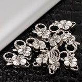 Maxbell 25mm Antique Silver Flower Lobster Clasp Finding For Jewelry Necklace Bracelet DIY Pack of 10PCS