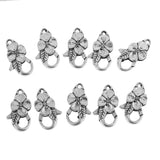 Maxbell 25mm Antique Silver Flower Lobster Clasp Finding For Jewelry Necklace Bracelet DIY Pack of 10PCS