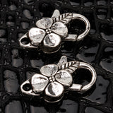 Maxbell 25mm Antique Silver Flower Lobster Clasp Finding For Jewelry Necklace Bracelet DIY Pack of 10PCS