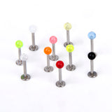 Maxbell 30Pcs/Set 10 Assorted Colors Womens Fashionable Labret Body Jewelry Stud Lady Lip Ring Bar Piercing Jewelry Gift