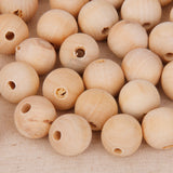 Maxbell 100 Pieces Natural Wooden Unpainted Craft Beads Jewelry Making Findings DIY