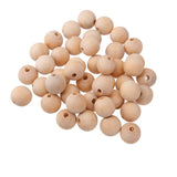 Maxbell 100 Pieces Natural Wooden Unpainted Craft Beads Jewelry Making Findings DIY