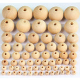 Maxbell 100 Pieces Natural Wooden Unpainted Craft Beads Jewelry Making Findings DIY