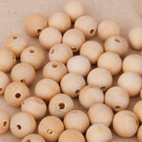 Maxbell 100 Pieces Natural Wooden Unpainted Craft Beads Jewelry Making Findings DIY