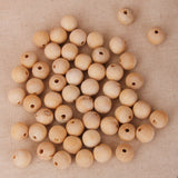 Maxbell 100 Pieces Natural Wooden Unpainted Craft Beads Jewelry Making Findings DIY