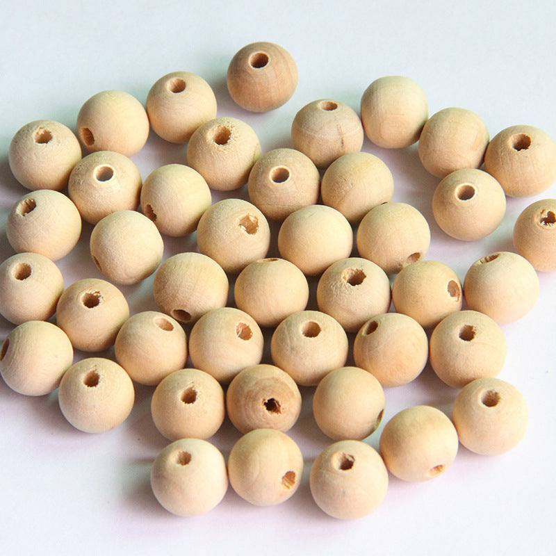 Maxbell 100 Pieces Natural Wooden Unpainted Craft Beads Jewelry Making Findings DIY