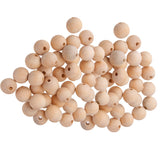 Maxbell 100 Pieces Natural Wooden Unpainted Craft Beads Jewelry Making Findings DIY