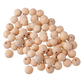 Maxbell 100 Pieces Natural Wooden Unpainted Craft Beads Jewelry Making Findings DIY