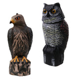 Maxbell 2 Pieces Realistic Eagle and Owl Hunting Decoy Pest Control Scarer Scarecrow