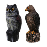 Maxbell 2 Pieces Realistic Eagle and Owl Hunting Decoy Pest Control Scarer Scarecrow