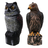 Maxbell 2 Pieces Realistic Eagle and Owl Hunting Decoy Pest Control Scarer Scarecrow