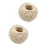 Maxbell 2 Pieces 50m Wrap Gift Hemp Rope Ribbon Twine Rope Cord String Ball White