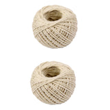 Maxbell 2 Pieces 50m Wrap Gift Hemp Rope Ribbon Twine Rope Cord String Ball White