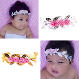 Maxbell Baby Flower Leaf Headband Girls Infant Hairband Hair Accessories Gold Silver