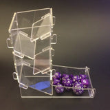 Maxbell Clear Transparent Prism Board Gaming Dice Towers Toy DIY with 15 Pieces Dice