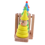 Maxbell Clown Stacking Rings Wooden Tower Baby Kids Stack Up Balance Toy Fun Play