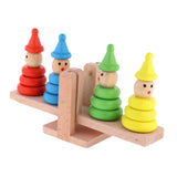 Maxbell Clown Stacking Rings Wooden Tower Baby Kids Stack Up Balance Toy Fun Play