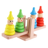 Maxbell Clown Stacking Rings Wooden Tower Baby Kids Stack Up Balance Toy Fun Play