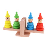 Maxbell Clown Stacking Rings Wooden Tower Baby Kids Stack Up Balance Toy Fun Play