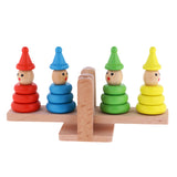 Maxbell Clown Stacking Rings Wooden Tower Baby Kids Stack Up Balance Toy Fun Play