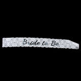 Maxbell 2x White Lace & Rose Bride to Be Sash Hens Party Bridal Shower Accessories