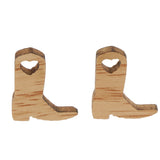 Maxbell 50 Wood Cowboy Boot & 50Pcs "BEST DAY EVER" Wooden Heart Chips Wedding Decor