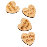 Maxbell 50 Wood Cowboy Boot & 50Pcs "BEST DAY EVER" Wooden Heart Chips Wedding Decor