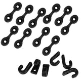 Maxbell 10 Pieces Kayak Tie Down Deck Pad Eye Loops & 6 Pieces Canoe Boats Bungee J Lashing Hooks