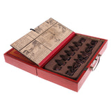 Maxbell Exquisite Wooden Chinese Chess XiangQi Portable Chessboard Set Handicraft Collection Gift 12.99 x 13.97inch