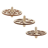 Maxbell 3 Pieces Assorted Unfinished Wood Peg-Top Spinning Top Gyro for Kids DIY Crafts