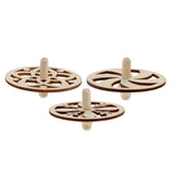 Maxbell 3 Pieces Assorted Unfinished Wood Peg-Top Spinning Top Gyro for Kids DIY Crafts