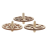 Maxbell 3 Pieces Assorted Unfinished Wood Peg-Top Spinning Top Gyro for Kids DIY Crafts