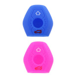 Maxbell 2 Pieces Rose Blue Car Key Fob Silicone Case Cover Protector for BMW X3 X5