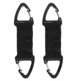 Maxbell 2pcs Black Nylon Webbing Strap with Double Ended Triangular Hook Outdoor Hiking Backpack Hanging Tools Accessories