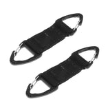 Maxbell 2pcs Black Nylon Webbing Strap with Double Ended Triangular Hook Outdoor Hiking Backpack Hanging Tools Accessories