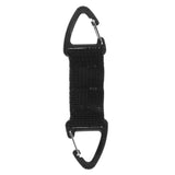 Maxbell 2pcs Black Nylon Webbing Strap with Double Ended Triangular Hook Outdoor Hiking Backpack Hanging Tools Accessories