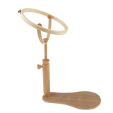 Maxbell 2 Pieces/Set Diameter 22cm 24cm Beech Wood Wooden Embroidery Hoop Wood Frame Cross Stitch Rack Stand Adjustable 31-42cm and 35-46cm