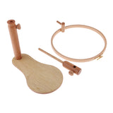 Maxbell 2 Pieces/Set Diameter 22cm 24cm Beech Wood Wooden Embroidery Hoop Wood Frame Cross Stitch Rack Stand Adjustable 31-42cm and 35-46cm