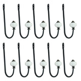 Maxbell 10 Pieces ECeramic Head Metal Coat Hook Single Towel Robe Clothes Hook for Bath Kitchen Garage Heavy Duty European Style Wall Mounted Storage Hanger Hooks