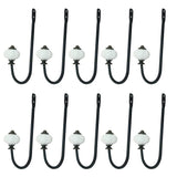 Maxbell 10 Pieces ECeramic Head Metal Coat Hook Single Towel Robe Clothes Hook for Bath Kitchen Garage Heavy Duty European Style Wall Mounted Storage Hanger Hooks