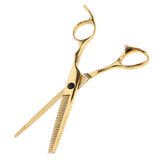 Maxbell 2 Pieces 6.5'' Professional Salon Hair Cutting Thinning Scissors Shears Hairdressing Set Stainless Steel Gold