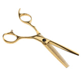 Maxbell 2 Pieces 6.5'' Professional Salon Hair Cutting Thinning Scissors Shears Hairdressing Set Stainless Steel Gold